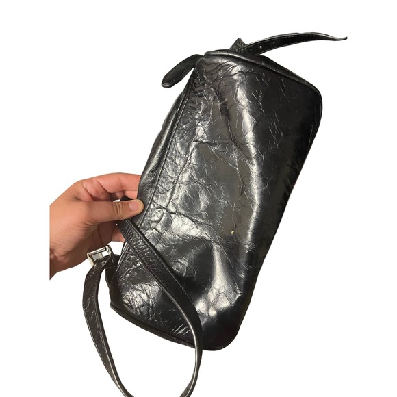 MICHAEL KORS Rhea Medium Crinkled Calf Leather Backpack Black Bag - Picture 4 of 8